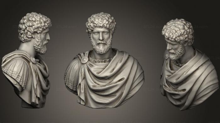 Бюсты и головы античные и исторические (Commodus 01, BUSTA_0633) 3D модель для ЧПУ станка